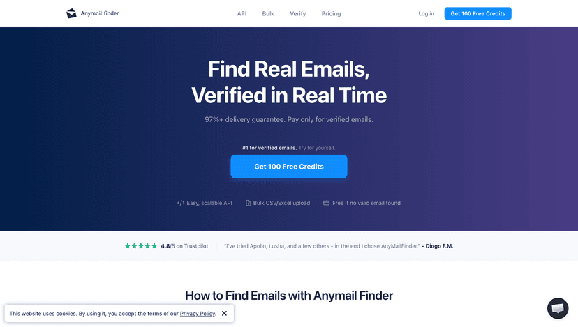 Anymail Finder homepage