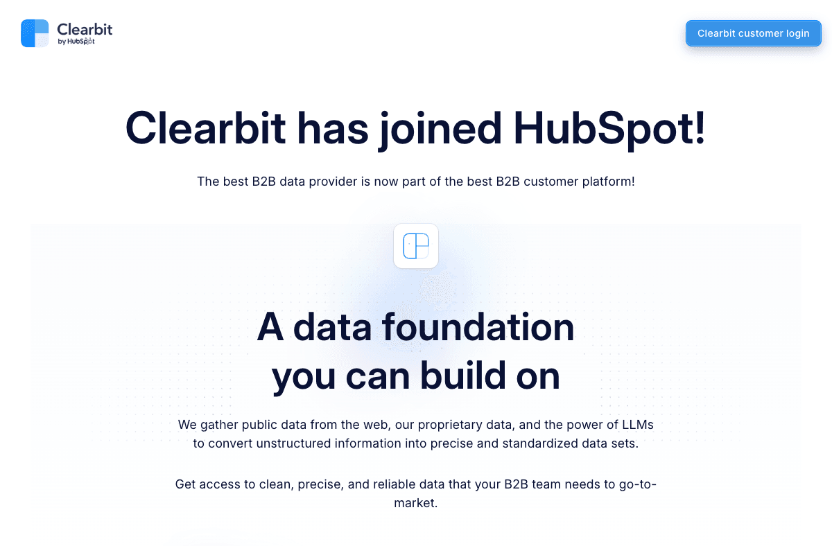 Clearbit (HubSpot) screenshot