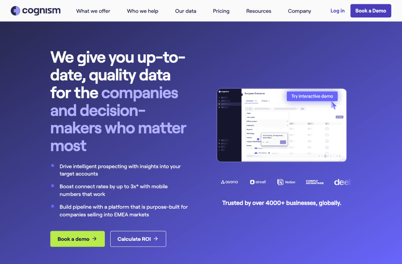 Cognism homepage
