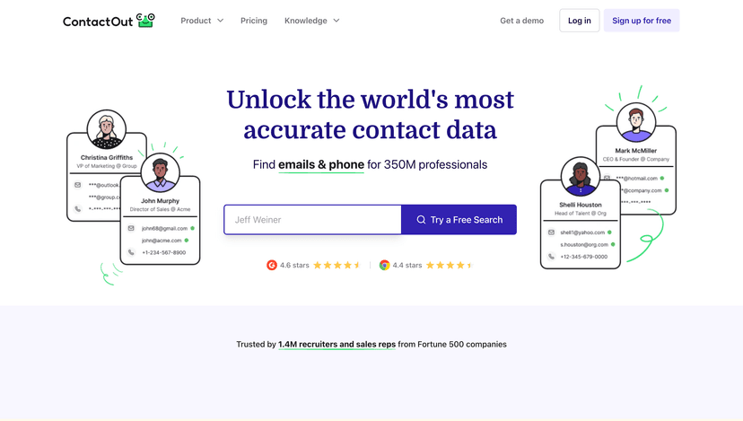 ContactOut homepage