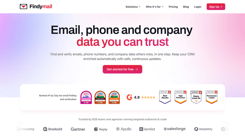 Findymail homepage