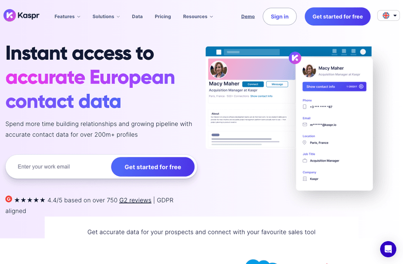 Kaspr homepage