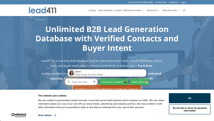 Lead411 homepage