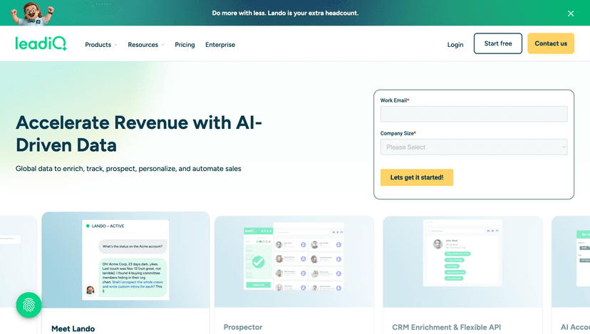 LeadIQ homepage