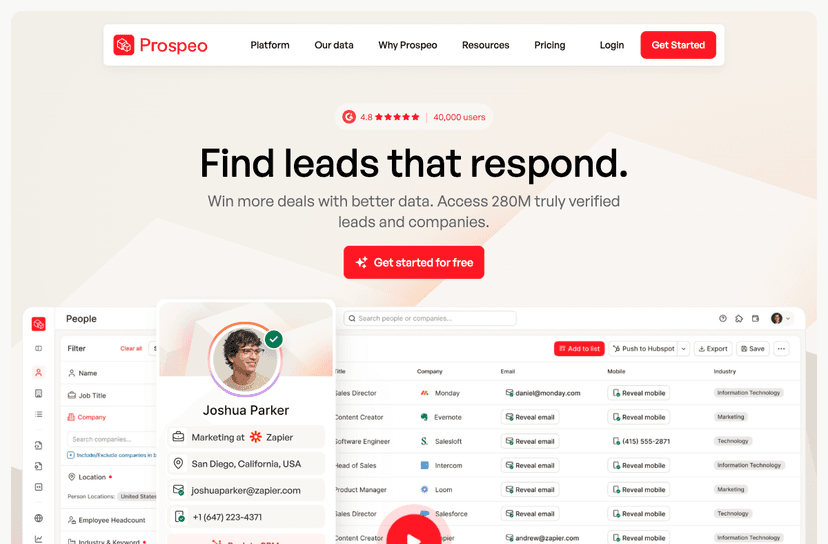 Prospeo homepage