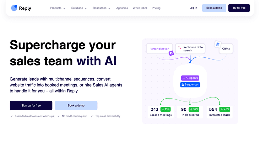 Reply.io homepage