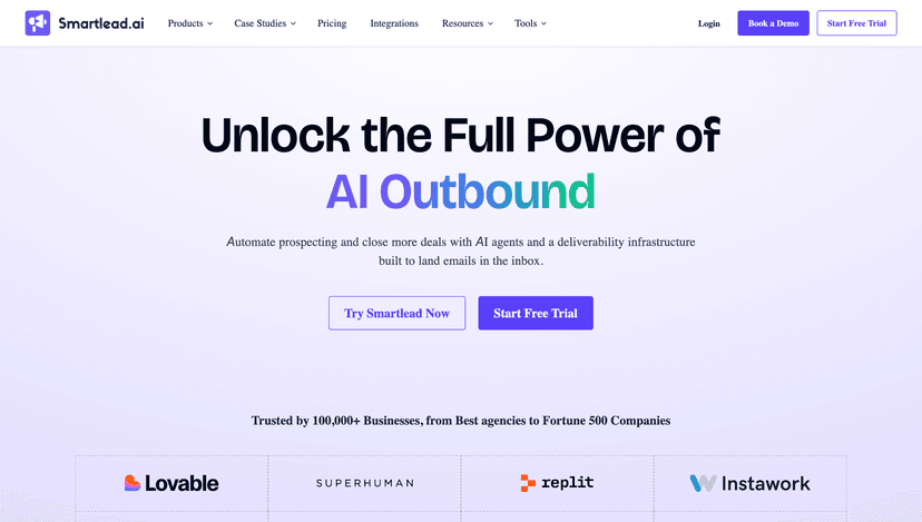 Smartlead homepage