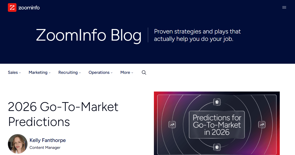 ZoomInfo brand presence showing the enterprise GTM platform