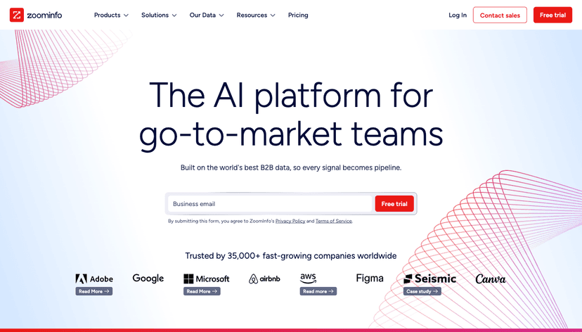ZoomInfo homepage